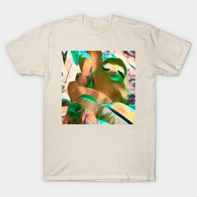 Three-toed Sloth In Tree T-Shirt by AJDesignsstuff